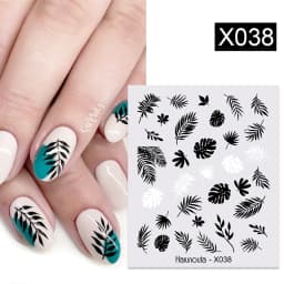 3D Nail Stickers Bronzing Gold Silver Lines Stripe Geometric Design Flowers Gradient Adhesive Slider Papers Nail Art Accessories