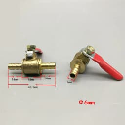 Red Handle Valve 6mm 8mm 10mm 12mm Hose Barb Inline Brass Water Oil Air Gas Fuel Line Shutoff Ball Valve Pipe Fittings