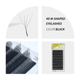 GAHAMACA W-Shape Eyelash Extension 3D/4D/5D YY Lash Extensions Premade Volume Fans Natural Light Faux Mink Lashes Supplies