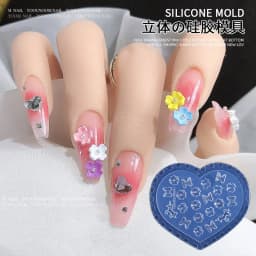 1pc MD01-66 Flower Rose Bowknot Bat Butterfly 3D Acrylic Nail Mold Nail Art Decorations DIY Silicone Nail Art