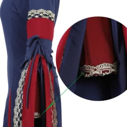 Women Medieval Renaissance Trumpet Sleeve Retro Loor Length Gown Lace Trim Irish Over Long Dress Halloween Costume Plus Size