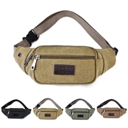 Casual Canvas Waist Bag Unisex Functional Waist Bag Mobile Phone Bag Men and Women Convenient Belt Banana Bag Fanny Pack Men