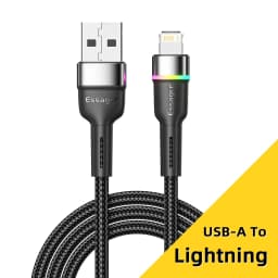 Essager USB Cable For iPhone 14 13 12 11 Pro Xs Max X Xr LED Lightning Fast Charging Phone Data Cable For iPad Data Cord Wire