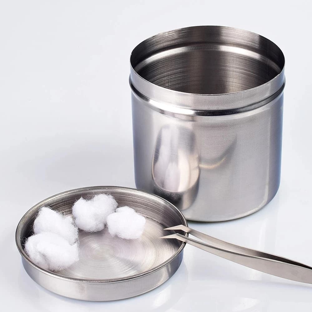 1PC Stainless Steel 8-12 CM Sterilized Jar Pot Container Bottle Tweezers Medical Dental Surgical Cosmetic Tattoo Accesory Tools