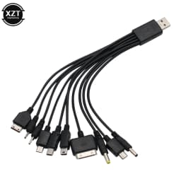 Universal 10 in 1 USB Multi Function Charger Retractable Portable Phone Cable For Various Cellphone Charging Cable Cord