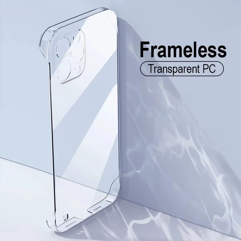 Clear Frameless Hard PC Case for iPhone 16 15 13 12 11 14 Pro MAX MINI XR SE 7 8 PLUS Slim Shockproof Transparent Cover