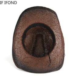 Handmade Weave Hollow Western Cowboy Hat for Men Women Summer Outdoor Cowgirl Beach Sun Straw Hat Sombrero Hombre