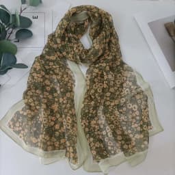 Green Grass Women Elegant Chiffon Georgette Bandana Scarf Summer Beach Sunscreen Thin Hijab