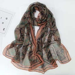 Green Grass Women Elegant Chiffon Georgette Bandana Scarf Summer Beach Sunscreen Thin Hijab