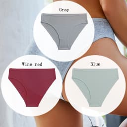 3PCS/SET Cotton Solid Color Women Panties Female Sexy Underwear Briefs Basic Panties for Woman's Underpants Intimates Lingerie