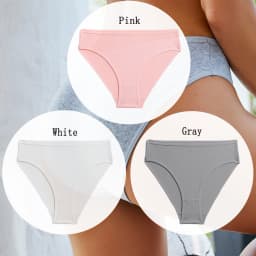 3PCS/SET Cotton Solid Color Women Panties Female Sexy Underwear Briefs Basic Panties for Woman's Underpants Intimates Lingerie