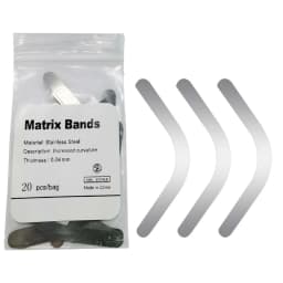 20Pcs Dental Matrix Bands Tofflemire Stuck Gingival Wall Lift Large Curvature Sectional Contoured Matrices Matrix Dentistry Tool