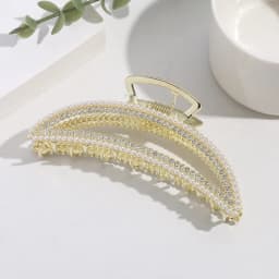 New Pearl Diamond Plate Hair Claw Clip Non-slip Metal Large Shark Clip Crab Hair Clip Women Hair Clips Accessories