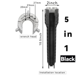 8 in 1 sink faucet wrench repair tool non-slip kitchen bathroom faucet assembly key plumbing installation wrench