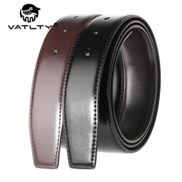 VATLTY 34mm Leather Belt Without Buckle for Men Natural Cowhide 130cm Trouser Belt Casual Brown Reversible Belt Girdles Male