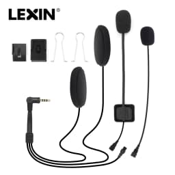 LEXIN LX-B4FM Intercom Headset&Clip Set for Full/Half Helmet with High Quality and Loud Sound Bluetooth Headphone Jack Plug