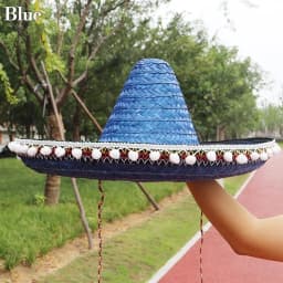 Summer Colorful Wide Brim Mexican Party Hat Sombrero Party Sun Hat Decor Halloween Straw Hats Men