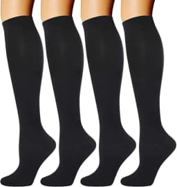 4 Pairs/Pack Compression Socks High Sports Socks for Women Men Running Hiking Edema Diabetes Varicose Veins Socks 20-30mmHg