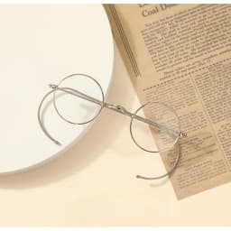 Customize Prescription Glasses - 39mm Small Round Wire Rim Glasses Frame with Photochromic Progressive Myopia Aspheric Lenses