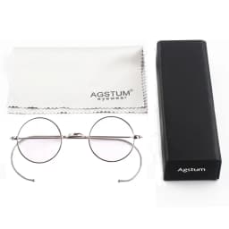 Customize Prescription Glasses - 39mm Small Round Wire Rim Glasses Frame with Photochromic Progressive Myopia Aspheric Lenses