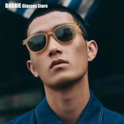 Denmark Round Sunglasse Polarized Men Sun Glasses Eyeglasses Women Vintage Rectangular UV400 Acetate Frame Optical Color Lens