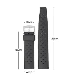CLASSIC TROPICAL STYLE FKM WATCH STRAP 18mm 20mm 22mm Watch Band for Seiko for Oris Citizen Replacement Watchbands Bracelet Belt