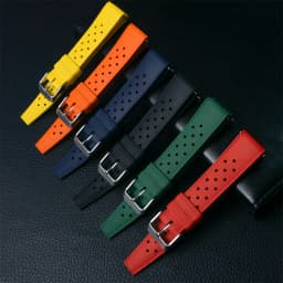 CLASSIC TROPICAL STYLE FKM WATCH STRAP 18mm 20mm 22mm Watch Band for Seiko for Oris Citizen Replacement Watchbands Bracelet Belt