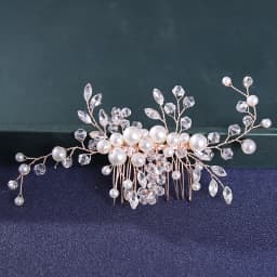 Bride's hair ornament Crystal Women Brid hair comb Pearl comb wedding headdress Silver Color Pearl Crystal Wedding Hair Combs