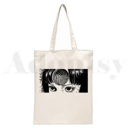 Manga Junji Ito Shintaro Kago Weeaboo Otaku Tote Bag Unisex Canvas Bags Shopping Bags Printed Casual Shoulder Bag Foldable