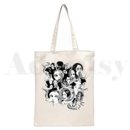 Manga Junji Ito Shintaro Kago Weeaboo Otaku Tote Bag Unisex Canvas Bags Shopping Bags Printed Casual Shoulder Bag Foldable