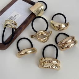 1/5/10pcs High Elastic Hair Ties for Women Premium Irregular Shiny Metal Pendant Hair Rope Fashion Girl Scrunchies