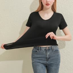 2026 Short T-Shirts Summer Women's Short Sleeve Round Neck Casual Blouse Shirts Solid Color Tops Black / White