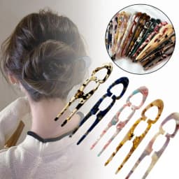 Party Gifts Acetate Hair Bun U-Shaped Fshion Design Bun Acetate Meatball Head Hairclip For Woman Girl Hair Accessories