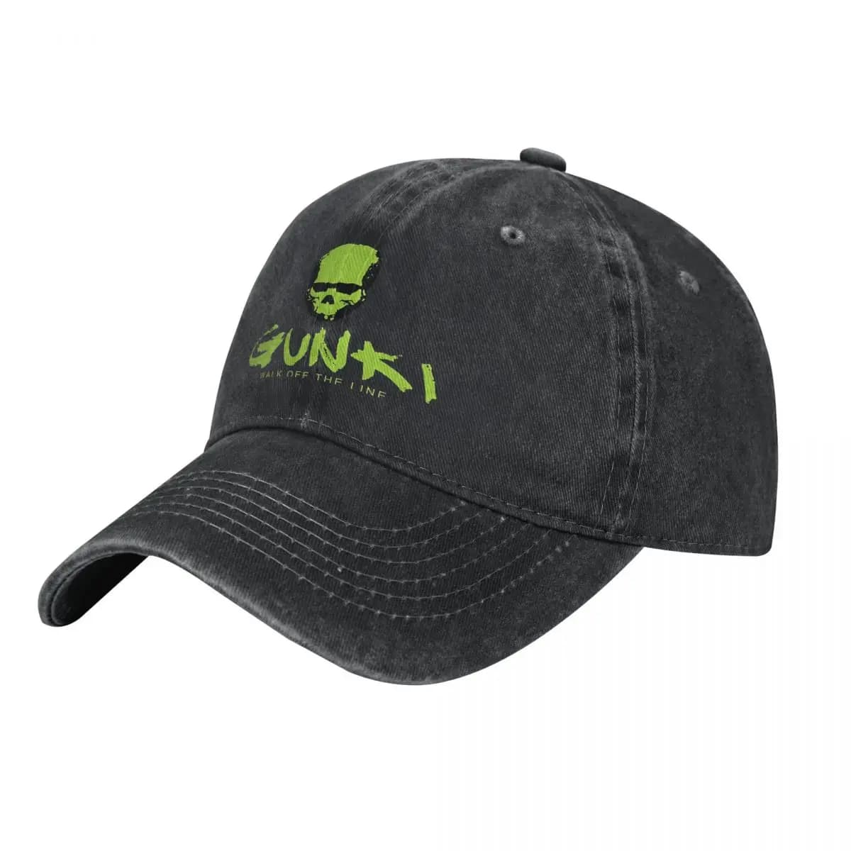 Gunki Green Logo Washed Baseball Cap Skull Fashion Trucker Hat Summer Unisex Teens Hiking Fishing Sunscreen Baseball Caps