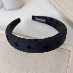 Autumn Winter Retro Black-Gray Headband Bow Heart Sponge Hair Band for Woman Girls Temperament Hair Hoop Female Hair Accessories