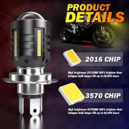 1pcs 9003 H4 Led Motorcycle Headlight 12V H4 Led Moto Bulbs 16000LM Super Bright 6500K White Motorbike Head Lamp Accessories