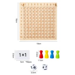 Wooden 99 Multiplication Board Montessori Arithmetic Toys Multiplication Table Math Learning Counting Teaching Aids for Kids