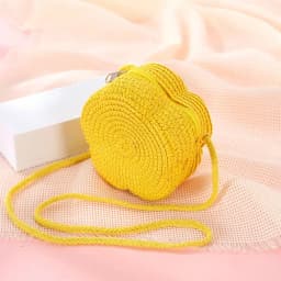 Children's Straw Shoulder Bags Beach Bag Coin Purse Kids Flower Woven Crossbody Bag