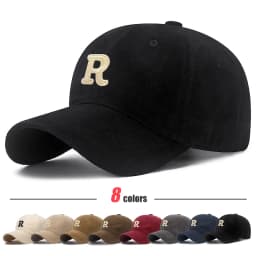 New Unisex Korean Version Big Head Circumference Three-Dimensional R Letter Cotton Thorn 3Dimensional Embroidered Baseball Cap