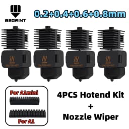 For Bambu Lab A1 Hotend Kit Brass Hardened Steel Nozzle 0.2 0.4 0.6 0.8mm For Bambulab A1 Mini A2L Upgraded Hotend 3D Printer