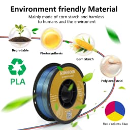 KINGROON Silk Tri-color PLA Filament 3D Printer 1.75mm 1KG/roll Silk PLA Filament Plastic Material 3D Printing Special Color