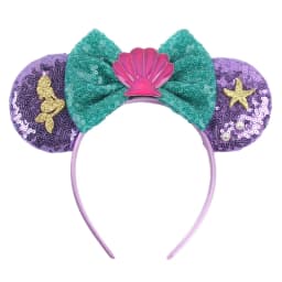 Mermaid Mouse Ears Headbands Pearl Hair Sequins 5“Bows For Women Festival Hairband Girls Hair Accessories Cosplay