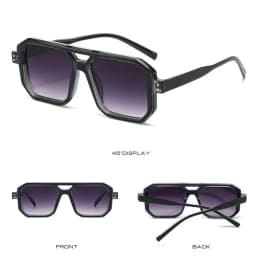 KLASSNUM Men's Sunglasses 2025 Trend Square Sun Glasses Cyber Punk UV400 Protective Shades Yellow Black Lens Large Eyepiece New