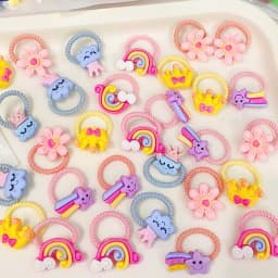 50Pcs/Lot Children Hair Accessories Girls Cartoon Elastic Hair Bands Baby Head Rope Kids Small Animal Headband Cute Headdress