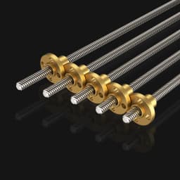 T8 Lead Screw with Brass Nut OD 8mm Lead 2mm Pitch 2mm 100-500mm Polished Threaded Rod for 3D Printer CNC Reprap Z Axis Linear