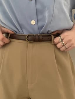 Small Leather Belt Ladies Jeans Belt Ladies 2024 New Belt Thin Retro Decorative Brown