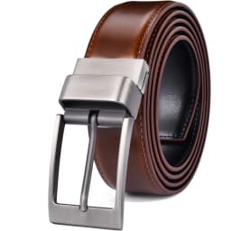 1Pcs Belt Men - Leather Reversible Belts for Men 1 3/8" for Dress Pants - 2 Styles in One Belt