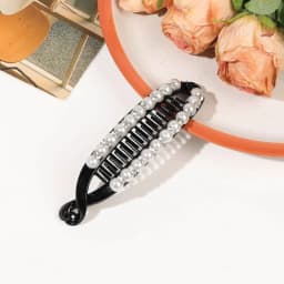 Women Hair Claw Clip Pearl Rhinestone Ponytail Banana Hair Clip For Girls Combs Barrettes Hairpin Fishtail Clip Hair Accessories