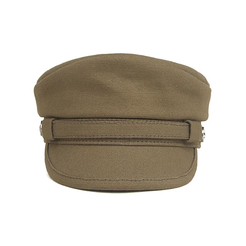 Wholesale Retro 2024 Navy Peaked Sailor Cap Men Women Spring Army Hat Male Canvas Grey Eagle Belt Locomotive Casquette