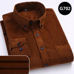 7XL 6XL Men's Corduroy Shirt Long Sleeve 100% Cotton Casual Regular Fit Soft Comfortable Pocket Formal Dress Shirts Man Clothes